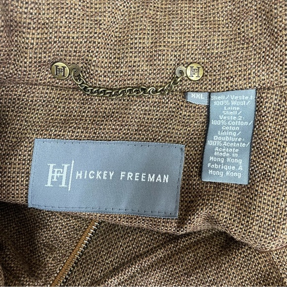 Hickey Freeman Brown Tweed Corduroy Men Field Barn Vest XXL English Countryside - Picture 13 of 13